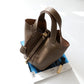 Leather Bucket Handbag Belt Mini Tote Bag