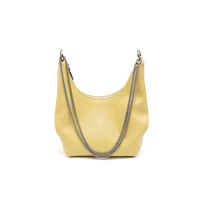 Leather Chain Shoulder Hobo Bag