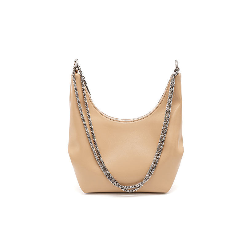 Leather Chain Shoulder Hobo Bag