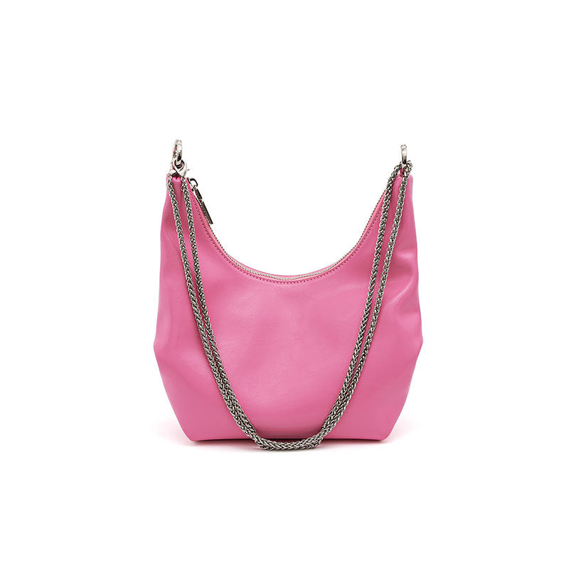 Leather Chain Shoulder Hobo Bag