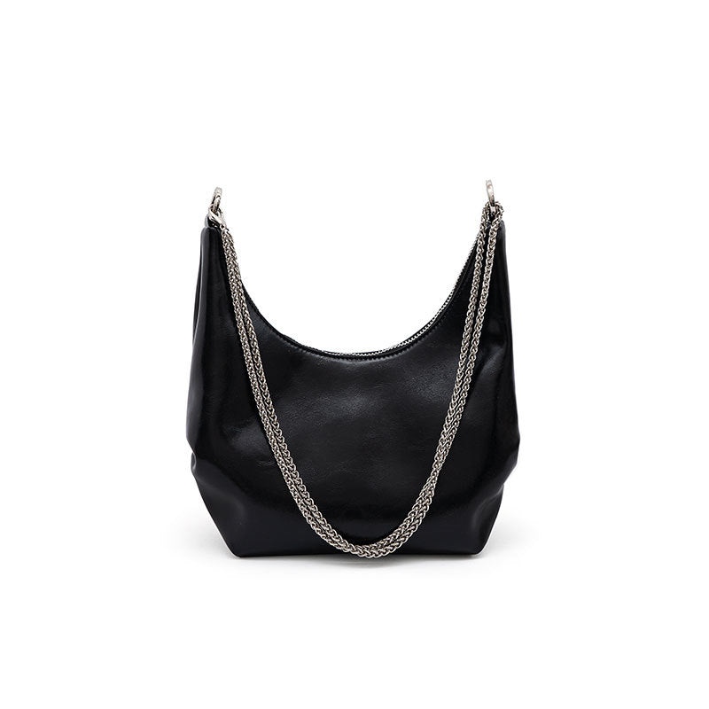 Leather Chain Shoulder Hobo Bag