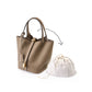 Women's Leather Double Strap Bucket Handbag