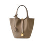 Women's Leather Double Strap Bucket Handbag