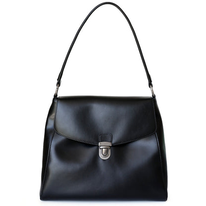 Leather Flap Retro Top Handle Shoulder Bag High Capacity