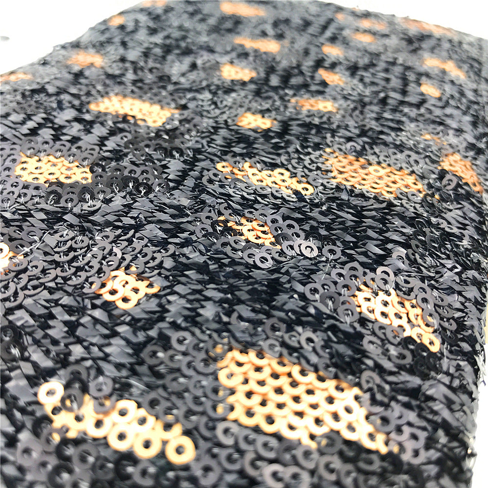 Golden Leopard Print Sequence Beaded Clutch Evening Bag