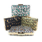 Golden Leopard Print Sequence Beaded Clutch Evening Bag