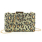 Golden Leopard Print Sequence Beaded Clutch Evening Bag