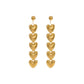 Love Golden Heart Pendant Stainless Steel Fashion Earrings