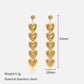 Love Golden Heart Pendant Stainless Steel Fashion Earrings