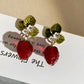 cute fruit strawberry pendant earrings