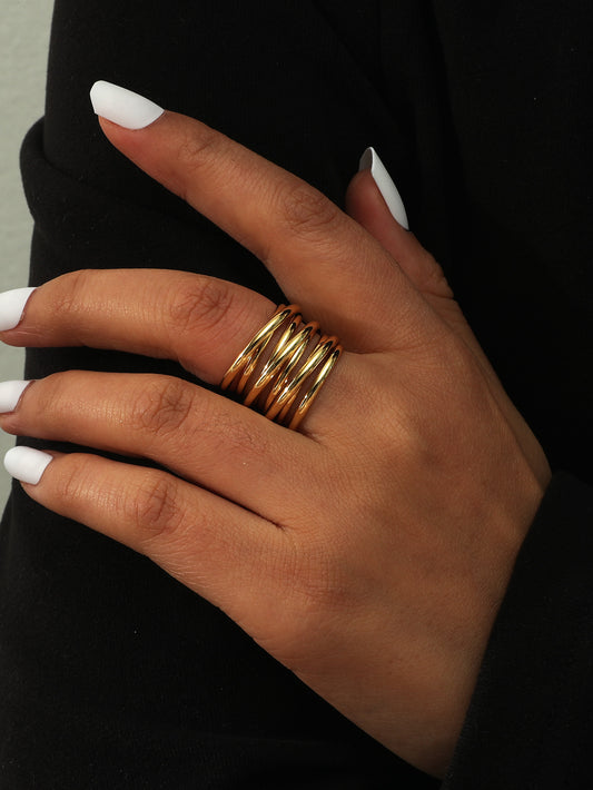 Minimalist Style Multi Layer Ring Size Adjustable Fashion Ring