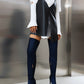 Navy Pointed Toe Stiletto Heel Fashion Thigh High Boots