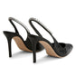 <tc>Black Ostrich Print High Heel Pumps Crystal Chain Slingback Heels</tc>