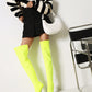 Yellow Patent Leather Pointed Toe Stiletto Heel Over-the-Knee Boots