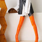 Orange Leather Pointed Toe Stiletto Heel Over Zani Boots