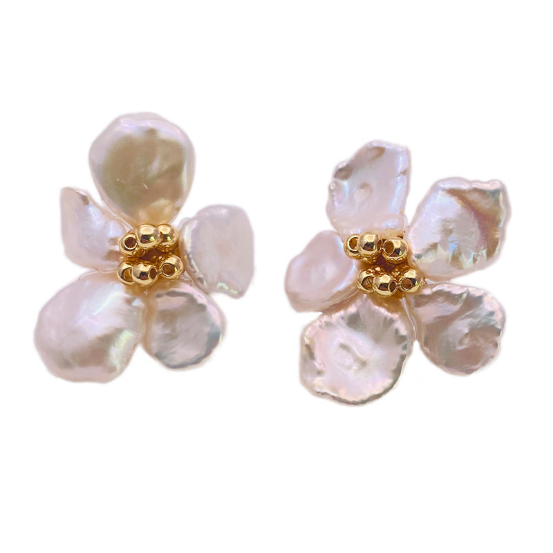 pearl flower earrings trend fashion earrings