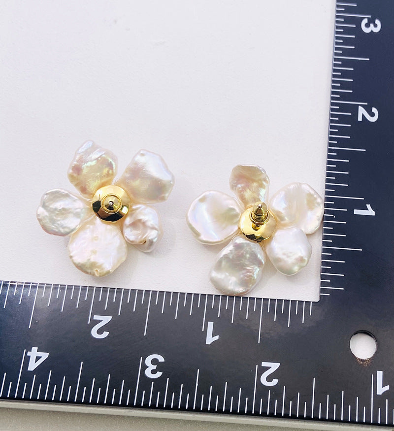 pearl flower earrings trend fashion earrings