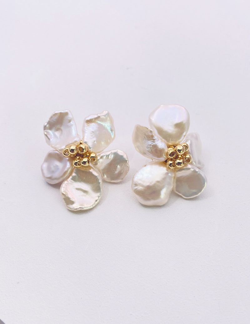 pearl flower earrings trend fashion earrings