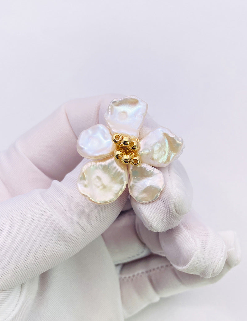 pearl flower earrings trend fashion earrings