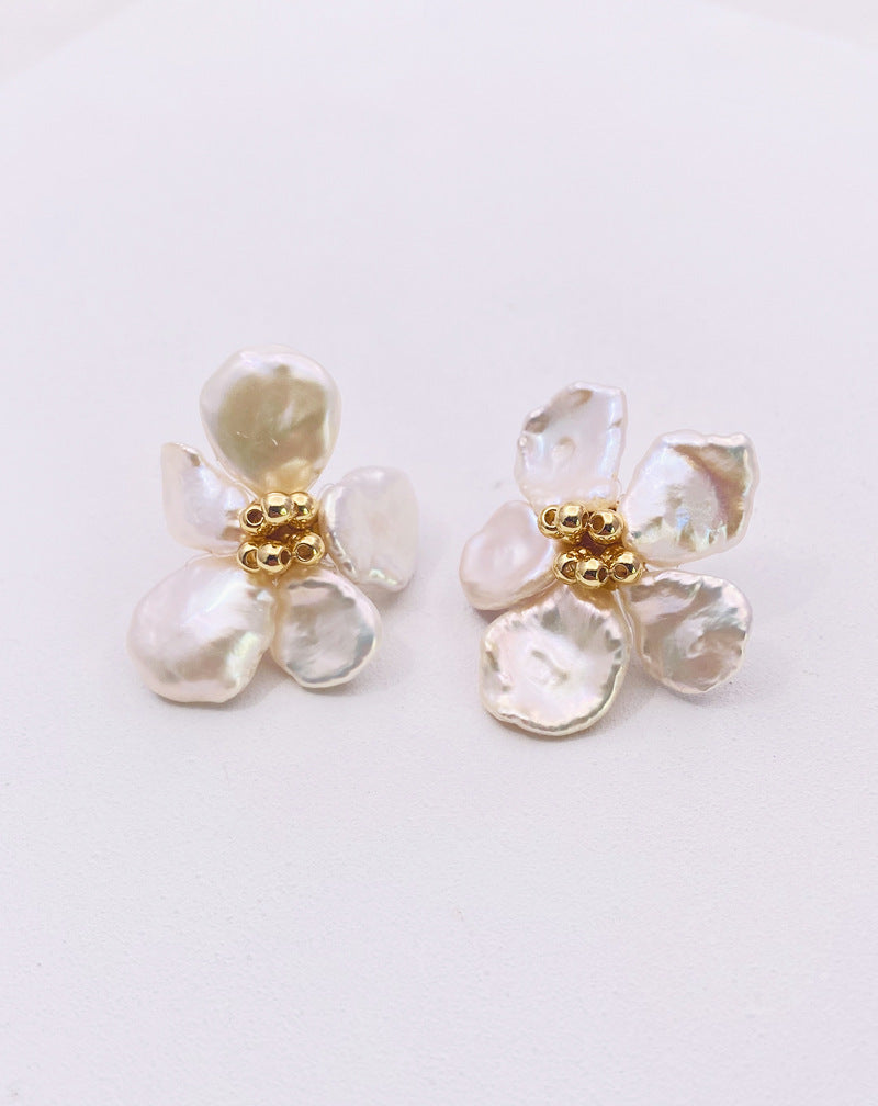 pearl flower earrings trend fashion earrings