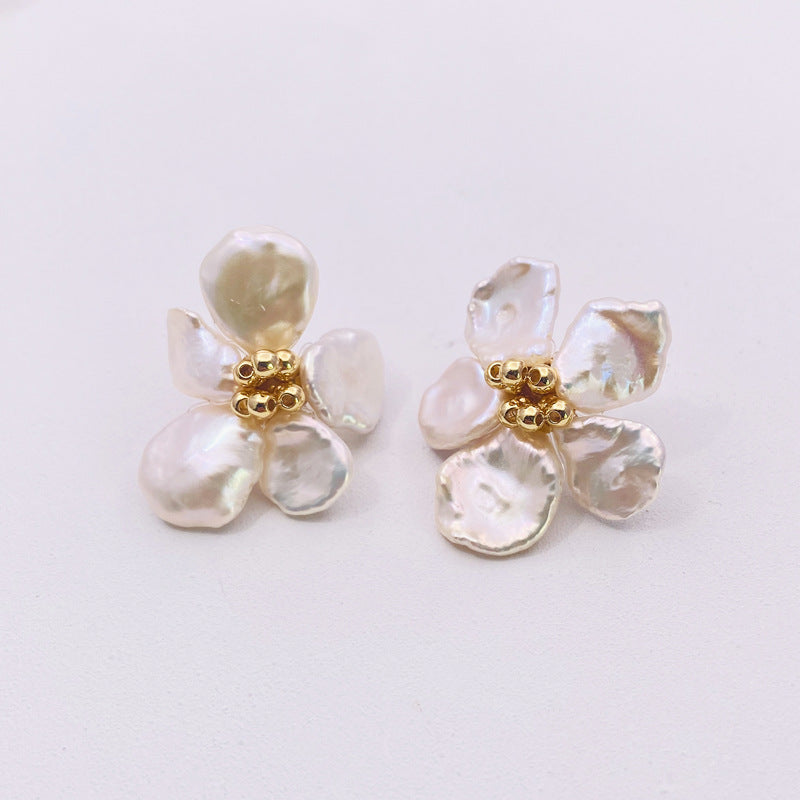 pearl flower earrings trend fashion earrings