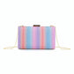 Pink Multicolor Rainbow Glitter Clutch Bag Party Handbag