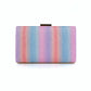 Pink Multicolor Rainbow Glitter Clutch Bag Party Handbag