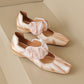 <tc>Pink Satin Ballet Shoes Mary Jane Flat</tc>