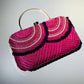 Pink Sequence Embroidery Beaded Party Bag Clutch Handbag