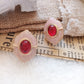 pink unique retro style design earrings