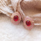 pink unique retro style design earrings