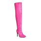 Pink Vegan Leather Stiletto Heel Over Zani Boots