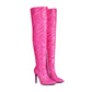 Pink Vegan Leather Stiletto Heel Over Zani Boots