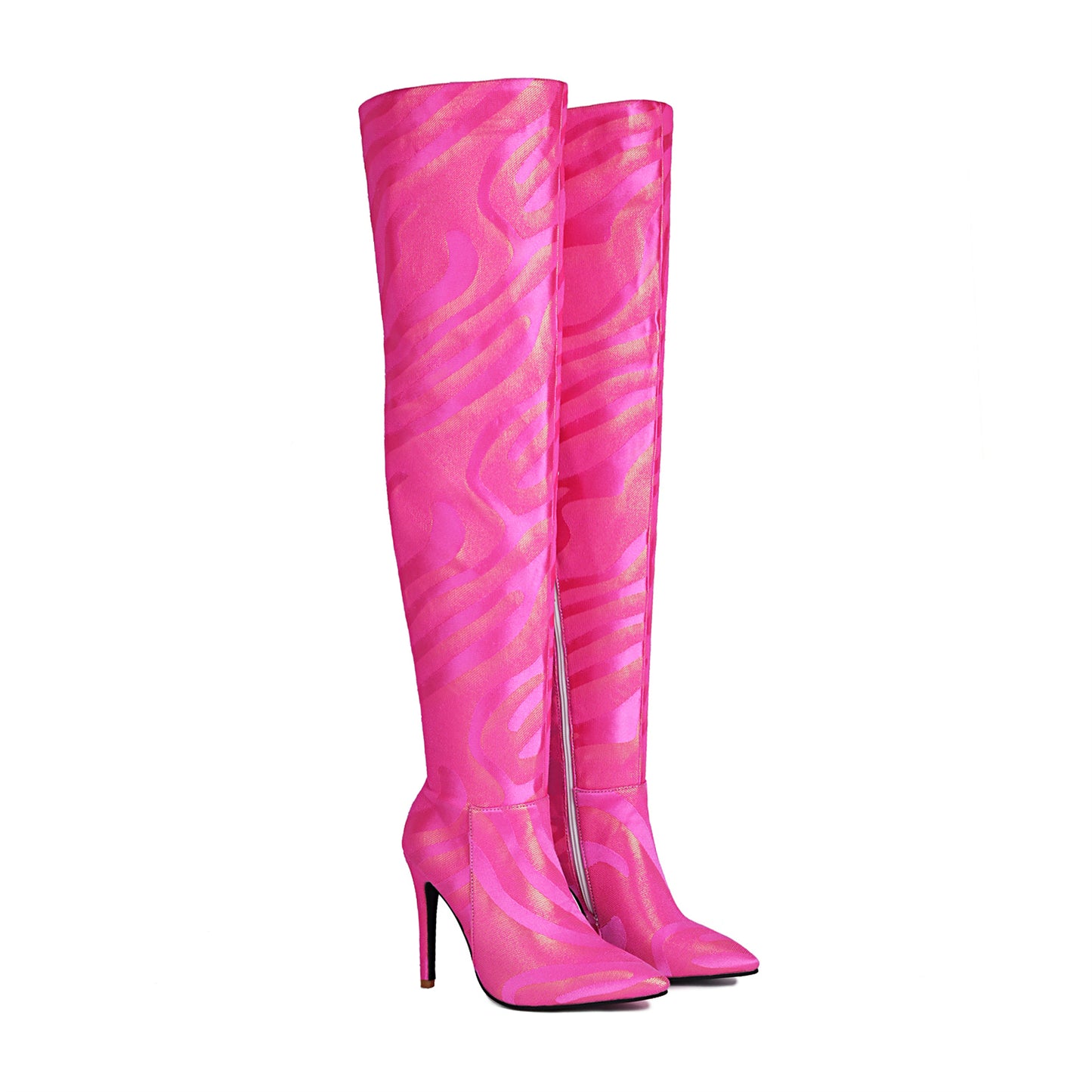 Pink Vegan Leather Stiletto Heel Over Zani Boots