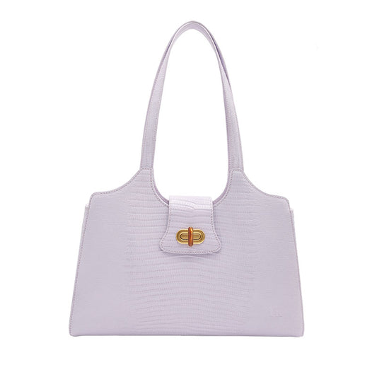 Purple Leather Retro Fashion Lizard Print Shoulder Bag