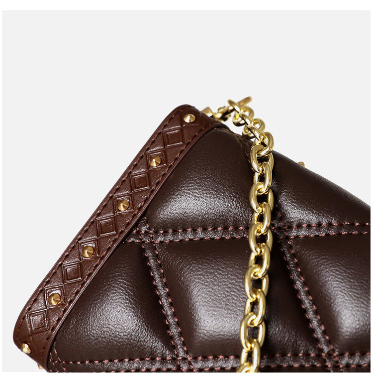 Diamond Pattern Box Shoulder Bag Shoulder Bag with Chain