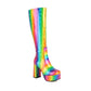 Rainbow patent-leather platform chunky-heel knee-high boots