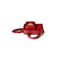 <tc>Red Leather Shoulder Mini Boston Bag with Outer Pocket</tc>