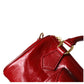 <tc>Red Leather Shoulder Mini Boston Bag with Outer Pocket</tc>