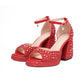 <tc>Red Pearl Open Toe Chunky Heels Ankle Strap Sandals</tc>