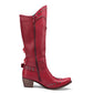 <tc>Red Vegan Leather Studs and Fringe Retro Women's Cowboy Boots Cool Cowgirl Booties</tc>