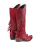 <tc>Red Vegan Leather Studs and Fringe Retro Women's Cowboy Boots Cool Cowgirl Booties</tc>