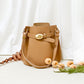 <tc>Tan Brown Retro Leather Belt Shoulder Bucket Bags</tc>