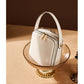 Retro Leather Box Zipper Shoulder Handbag