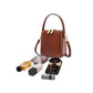 Retro Leather Box Zipper Shoulder Handbag