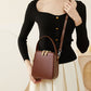 Retro Leather Box Zipper Shoulder Handbag