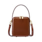 Retro Leather Box Zipper Shoulder Handbag