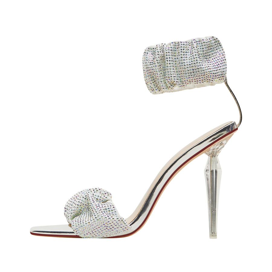 Rhinestone Ankle Strap Stiletto Heel Party Sandals