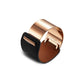 Rose gold contrast color bracelet Luxurious leather wide band wrist hoop