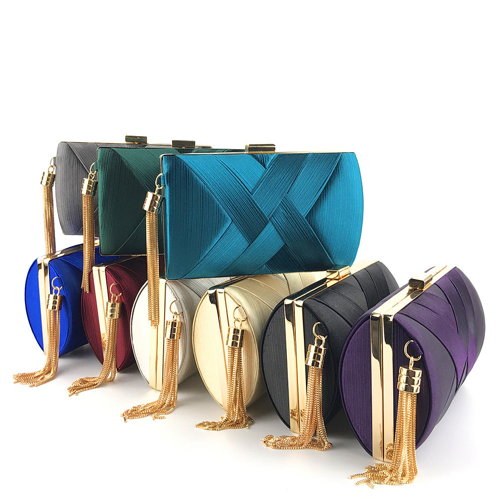 royal blue satin party clutch handbag